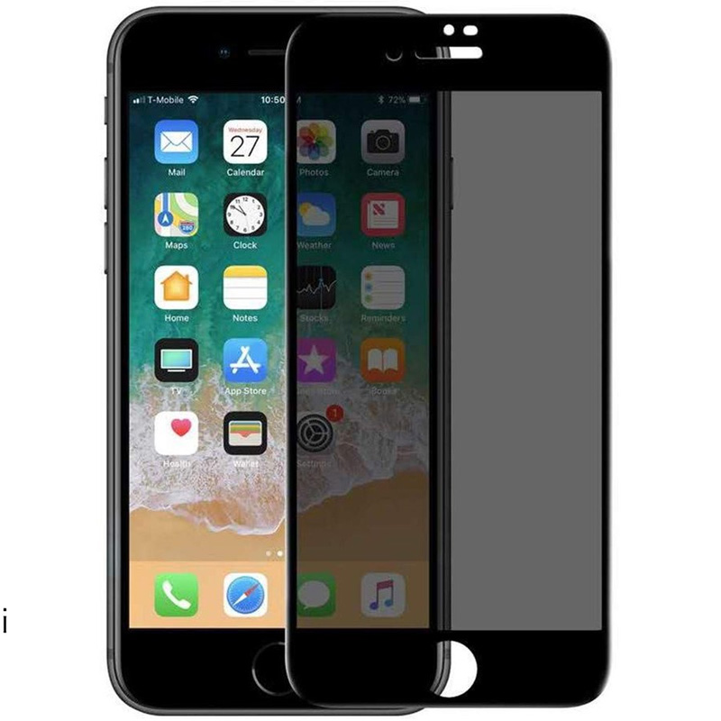 Защитное стекло Privacy 5D (full glue) (тех.пак) для Apple iPhone 7 / 8 / SE (2020) (4.7") (Черный)