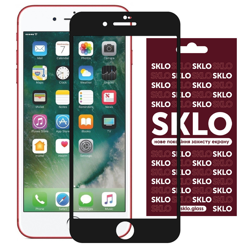 Защитное стекло SKLO 3D (full glue) для Apple iPhone 7 plus / 8 plus (5.5") (Черный)