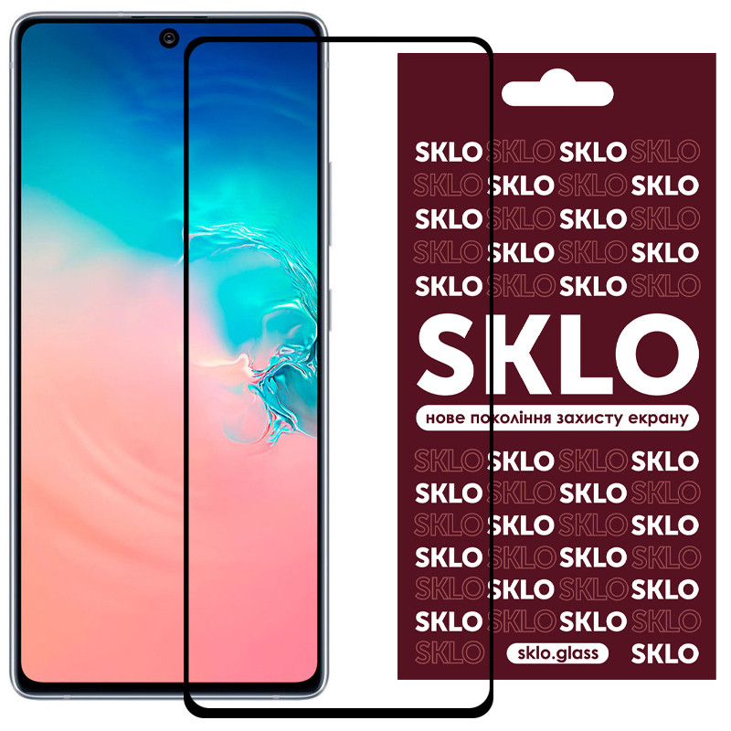 Защитное стекло SKLO 3D (full glue) для Samsung Galaxy S10 Lite (Черный)
