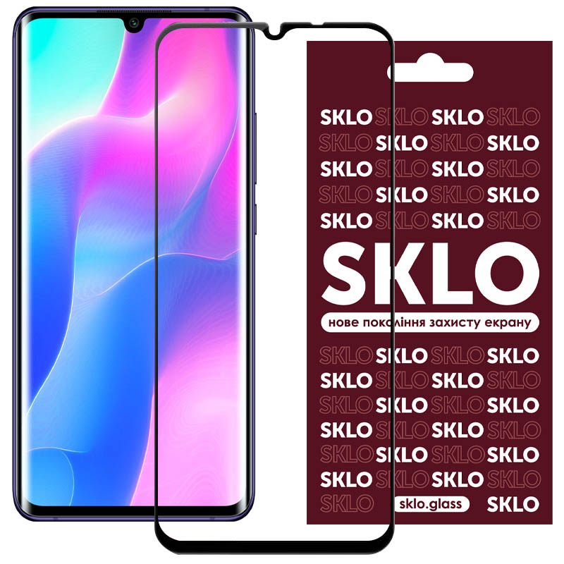 Защитное стекло SKLO 3D (full glue) для Xiaomi Mi 10 Lite (Черный)