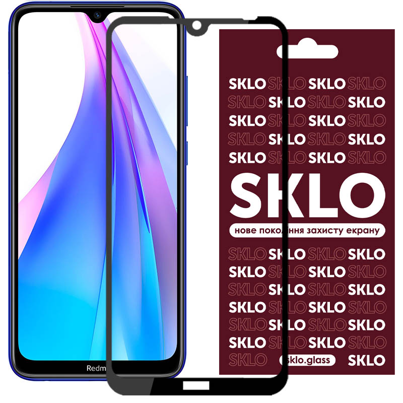 Защитное стекло SKLO 3D для Xiaomi Redmi Note 8T (Черный)