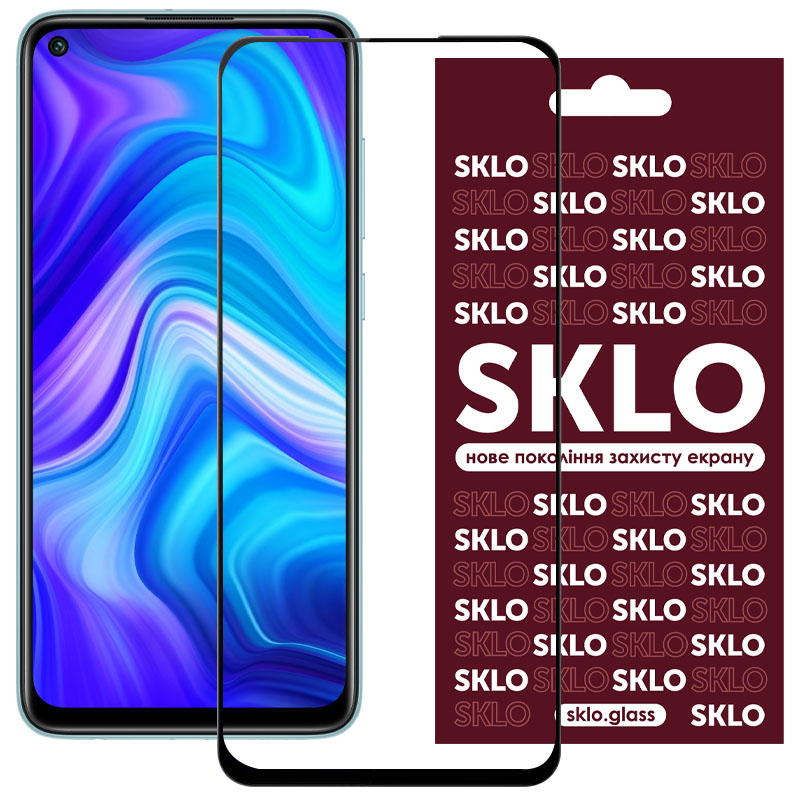 Защитное стекло SKLO 3D (full glue) для Xiaomi Redmi 10X (Черный)