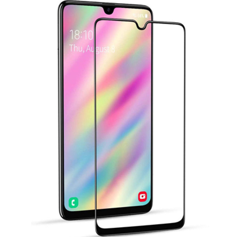 Защитное цветное стекло Mocoson 5D (full glue) для Samsung Galaxy A31 / A32 4G (Черный)