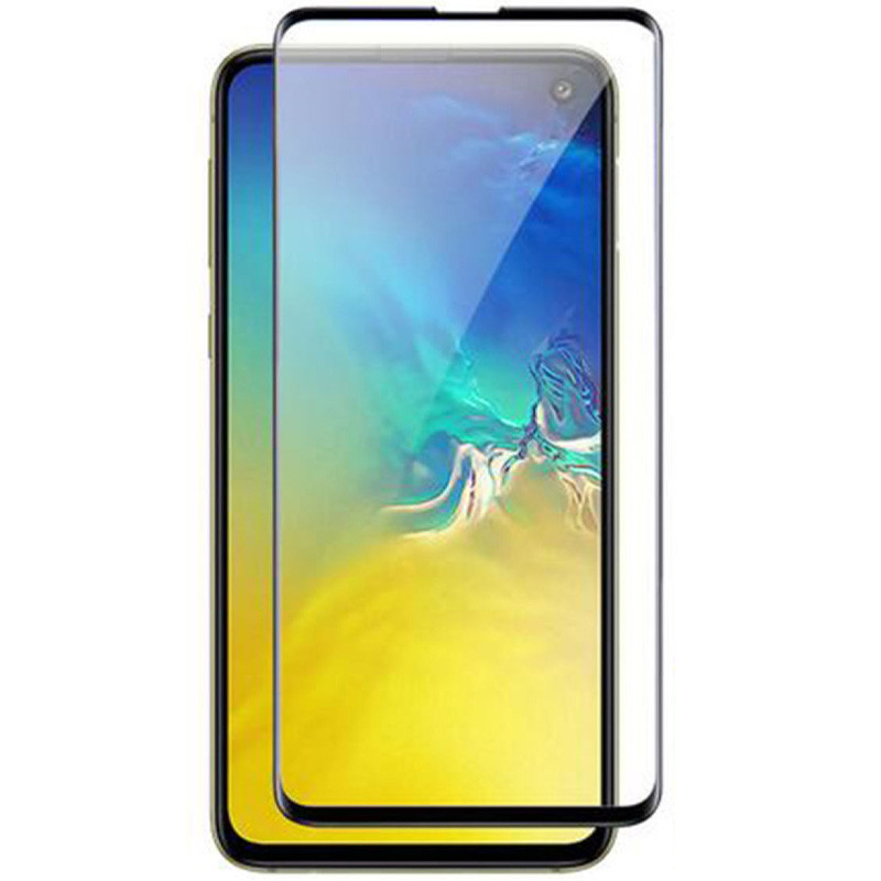 Защитное цветное стекло Mocoson 5D (full glue) для Samsung Galaxy S10e (Черный)