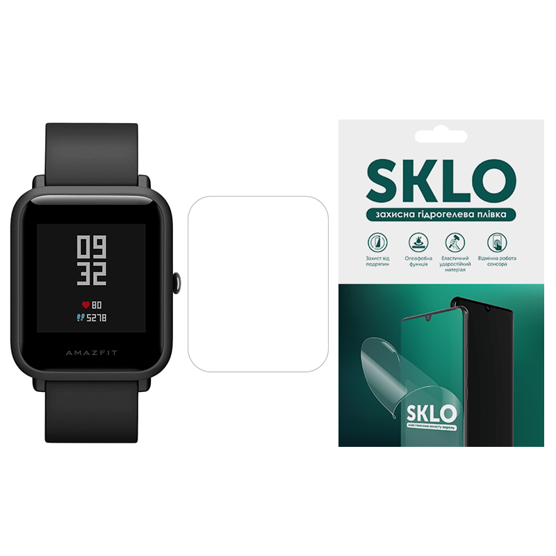 Защитная гидрогелевая пленка SKLO (экран) 4шт. для Amazfit Band 7 (Прозрачный)
