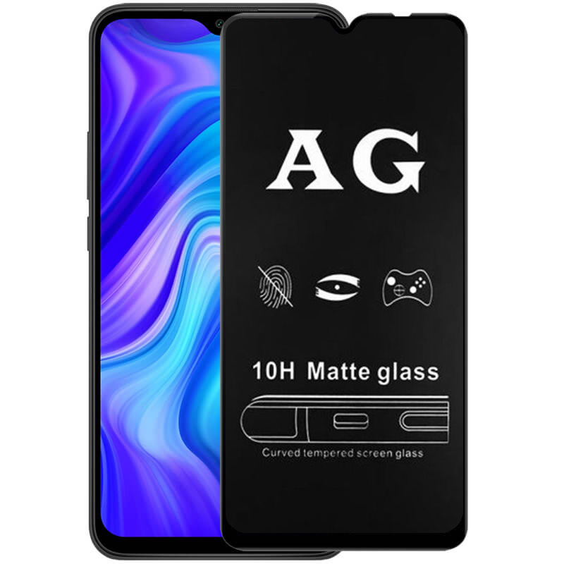 Защитное стекло 2.5D CP+ (full glue) Matte для Xiaomi Redmi 9A / 9C / 10A / A1 / A1+ / A2 / A2+ (Черный)