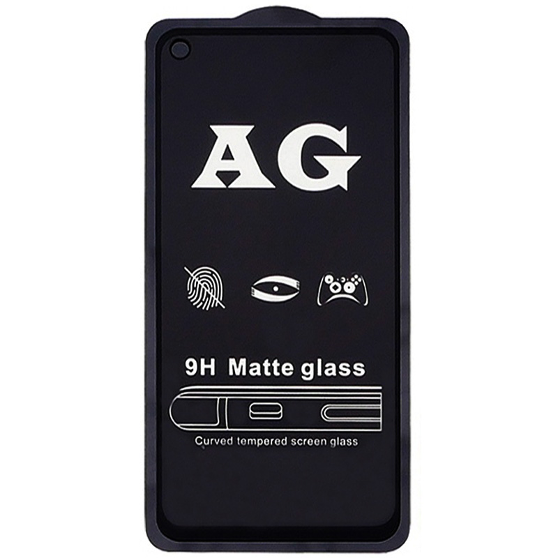 Защитное стекло 2.5D CP+ (full glue) Matte для Xiaomi Redmi Note 9 / Redmi 10X / Note 9T / Note 9 5G (Черный)