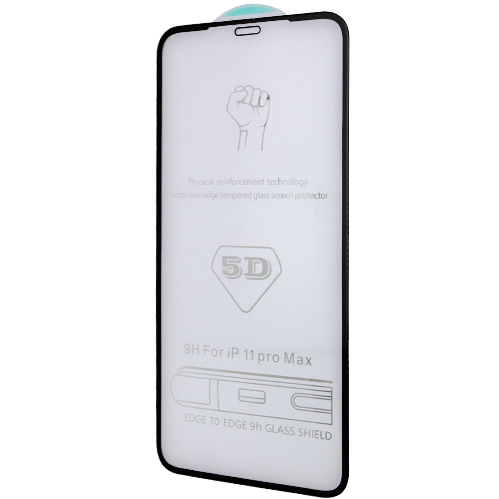 Захисне скло 5D Hard (full glue) (тех.пак) для Apple iPhone 12 mini (Чорний)