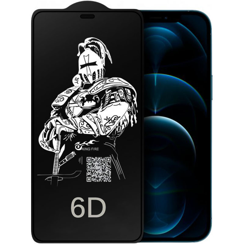 Защитное стекло King Fire 6D для Apple iPhone 12 Pro Max (6.7") (тех.пак) (Черный)