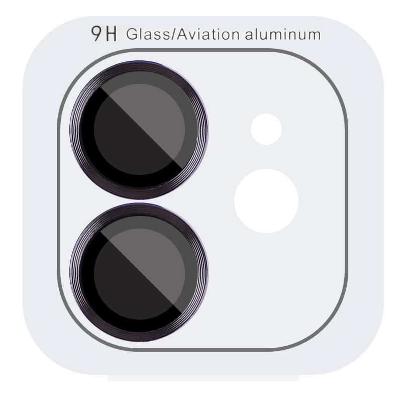Защитное стекло Metal Classic на камеру (в упак.) для Apple iPhone 12 / 12 mini / 11 (Черный / Black)