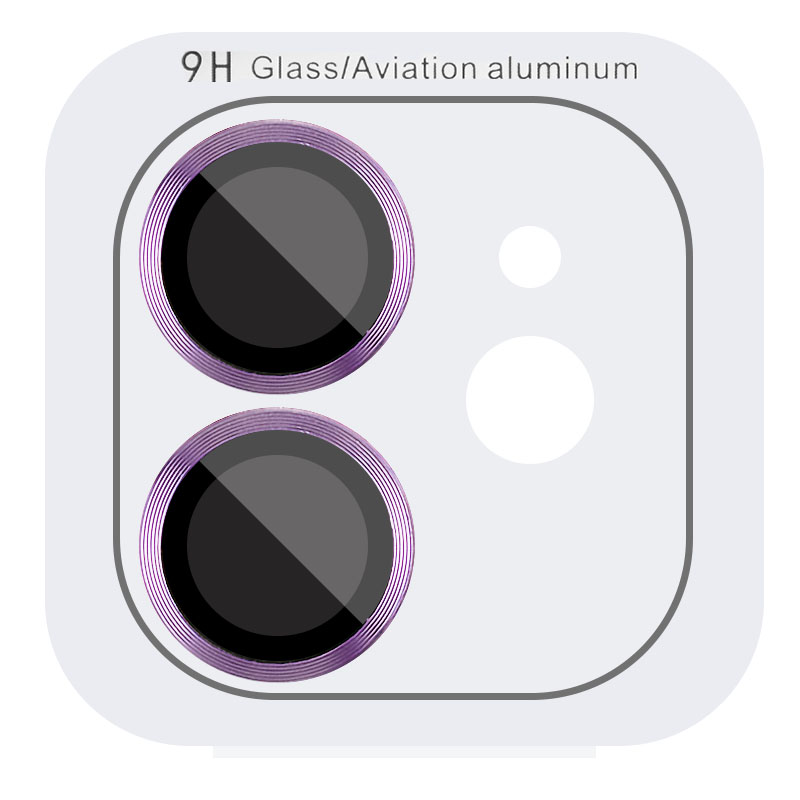 Защитное стекло Metal Classic на камеру (в упак.) для Apple iPhone 12 / 12 mini / 11 (Фиолетовый / Purple)