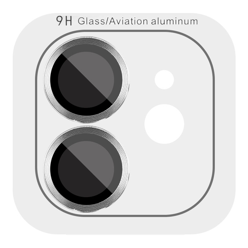 Защитное стекло Metal Classic на камеру (в упак.) для Apple iPhone 12 / 12 mini / 11 (Серебряный / Silver)