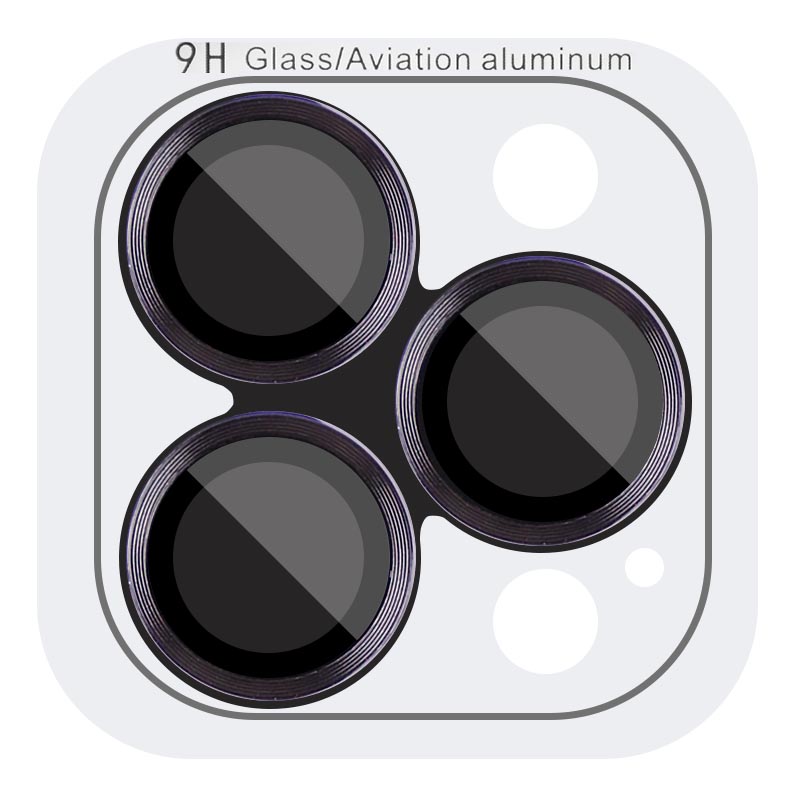 Защитное стекло Metal Classic на камеру (в упак.) для Apple iPhone 13 Pro / 13 Pro Max (Черный / Black)