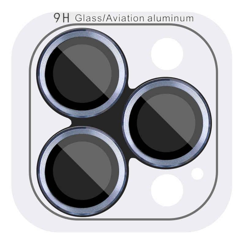 Защитное стекло Metal Classic на камеру (в упак.) для Apple iPhone 13 Pro / 13 Pro Max (Голубой / Sierra Blue)