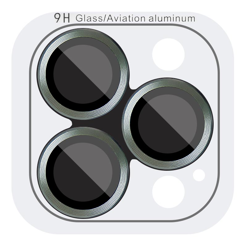 Захисне скло Metal Classic на камеру (в упак.) для Apple iPhone 13 Pro (6.1") (Зелений / Dark green)