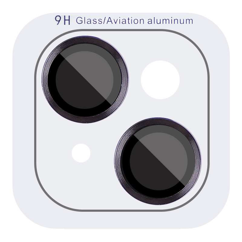 Защитное стекло Metal Classic на камеру (в упак.) для Apple iPhone 14 (6.1") / 14 Plus (6.7") (Черный / Black)