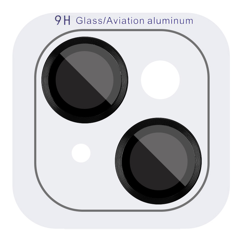 Защитное стекло Metal Classic на камеру (в упак.) для Apple iPhone 14 (6.1") / 14 Plus (6.7") (Черный / Midnight)
