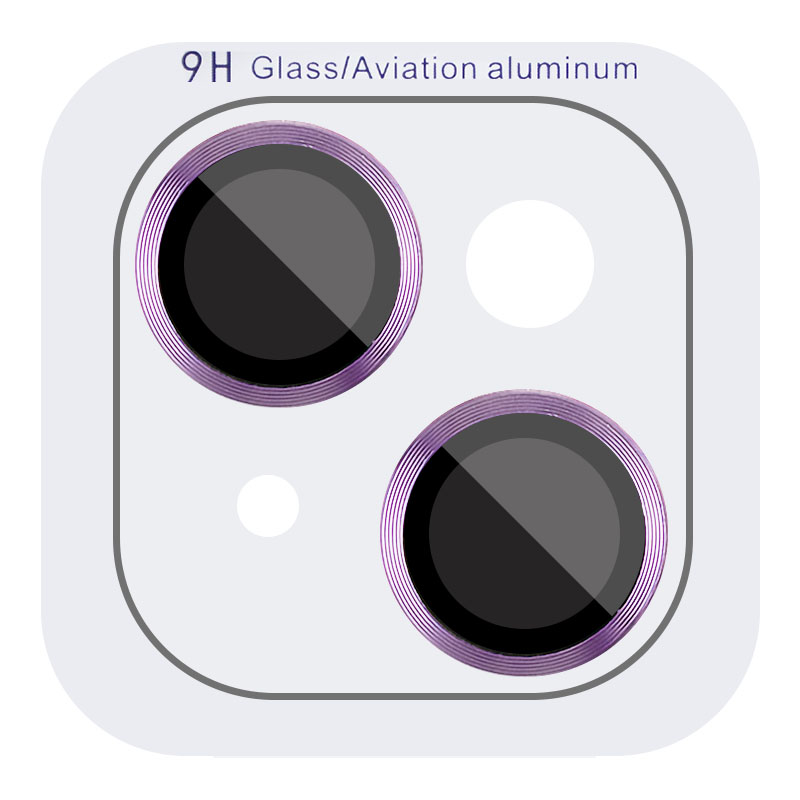 Защитное стекло Metal Classic на камеру (в упак.) для Apple iPhone 14 (6.1") / 14 Plus (6.7") (Фиолетовый / Purple)