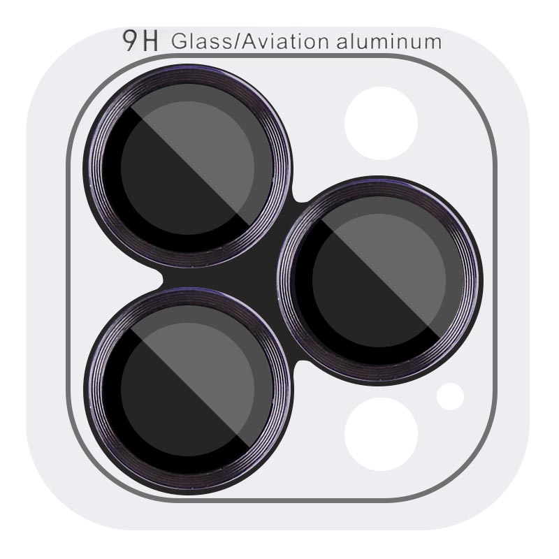 Защитное стекло Metal Classic на камеру (в упак.) для Apple iPhone 14 Pro (6.1") / 14 Pro Max (6.7") (Черный / Black)