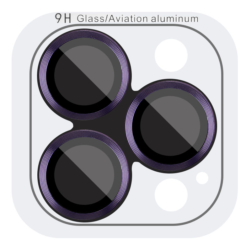 Защитное стекло Metal Classic на камеру (в упак.) для Apple iPhone 14 Pro (6.1") / 14 Pro Max (6.7") (Темно-Фиолетовый / Deep Purple)