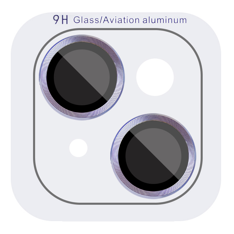 Защитное стекло Metal Classic на камеру (в упак.) для Apple iPhone 15 (6.1") / 15 Plus (6.7") (Голубой / Light Blue)