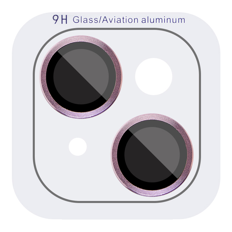 Защитное стекло Metal Classic на камеру (в упак.) для Apple iPhone 15 (6.1") / 15 Plus (6.7") (Розовый / Pink)