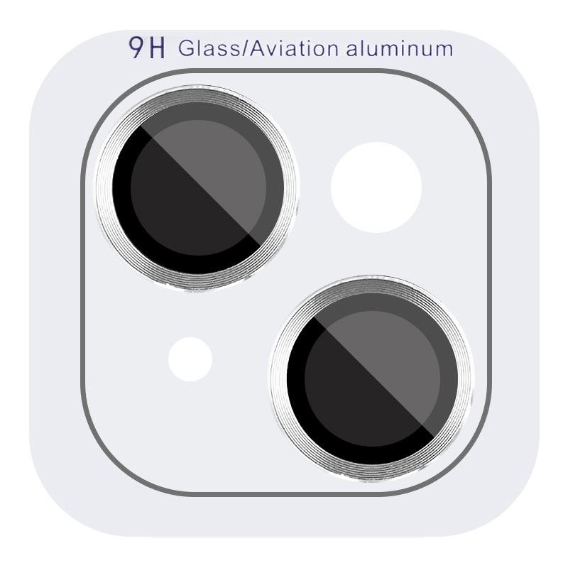 Защитное стекло Metal Classic на камеру (в упак.) для Apple iPhone 15 (6.1") / 15 Plus (6.7") (Серебряный / Silver)