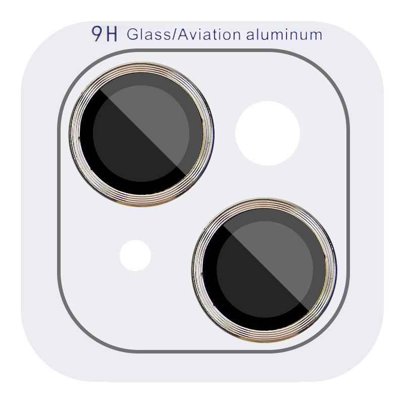 Защитное стекло Metal Classic на камеру (в упак.) для Apple iPhone 15 (6.1") / 15 Plus (6.7") (Зеленый / Light green)