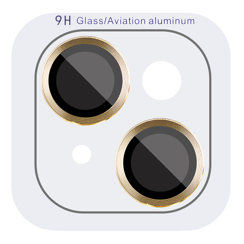 Защитное стекло Metal Classic на камеру (в упак.) для Apple iPhone 15 (6.1") / 15 Plus (6.7") (Золотой / Gold)