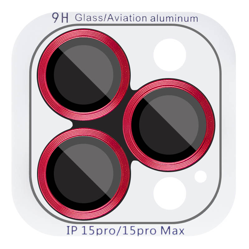 Захисне скло Metal Classic на камеру (в упак.) для Apple iPhone 15 Pro (6.1") (Червоний / Red)