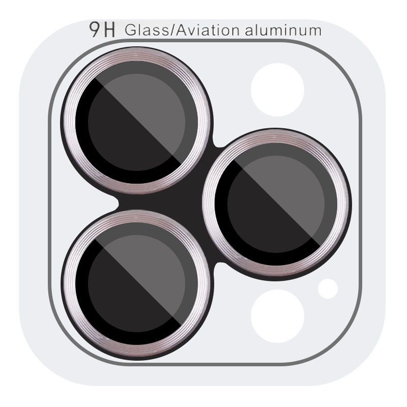Захисне скло Metal Classic на камеру (в упак.) для Apple iPhone 15 Pro (6.1") (Ясно-сірий / Light Gray)