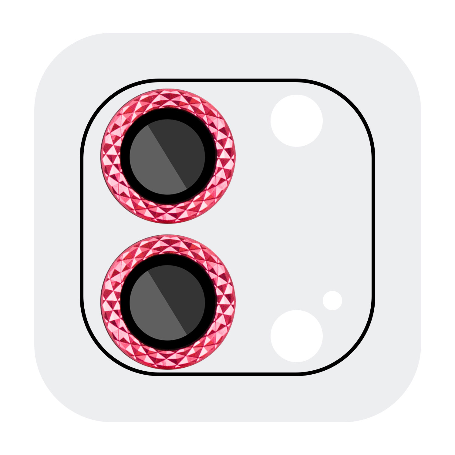 Защитное стекло Metal Shine на камеру (в упак.) для Apple iPhone 12 / 12 mini / 11 (Красный / Red)