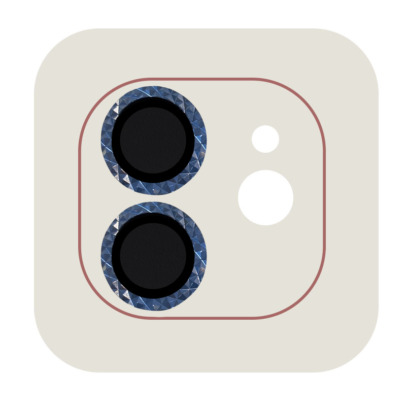 Захисне скло Metal Shine на камеру (в упак.) для Apple iPhone 12 (Синій / Blue)