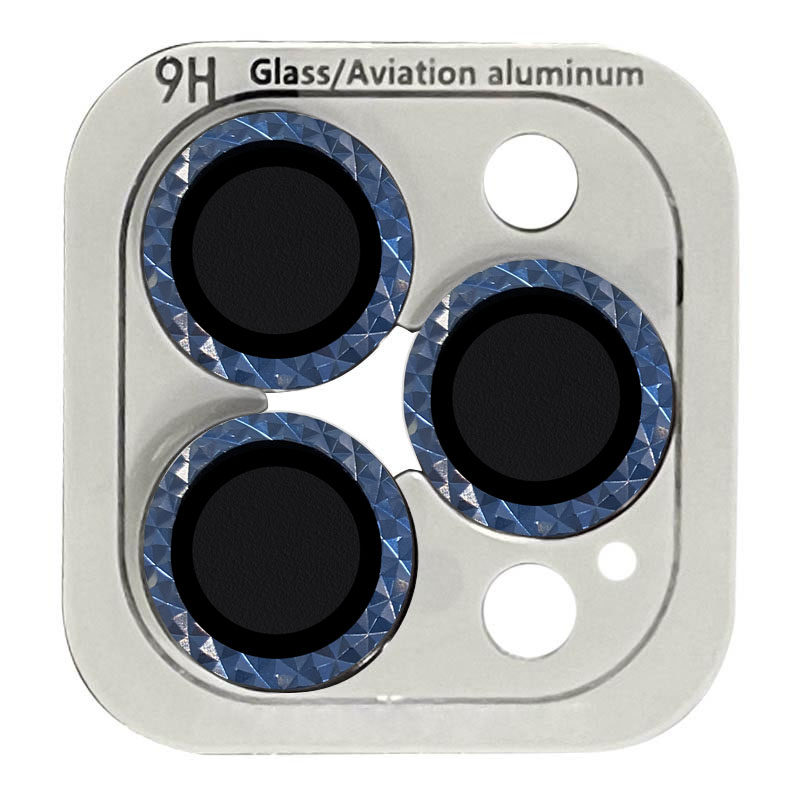 Защитное стекло Metal Shine на камеру (в упак.) для Apple iPhone 12 Pro / 11 Pro / 11 Pro Max (Синий / Blue)