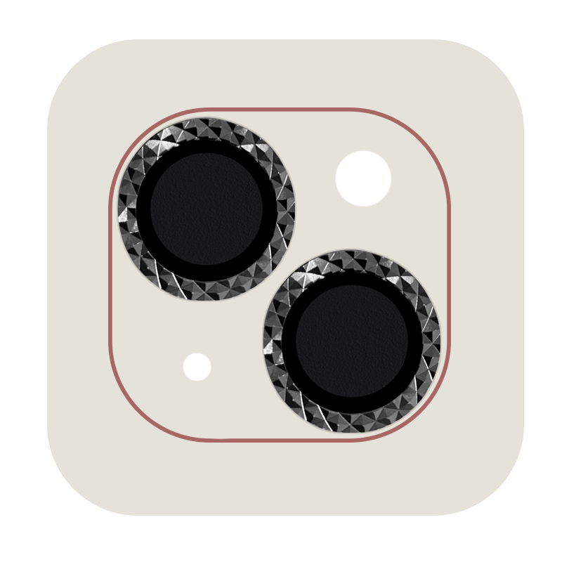 Захисне скло Metal Shine на камеру (в упак.) для Apple iPhone 13 (6.1") (Чорний / Midnight)