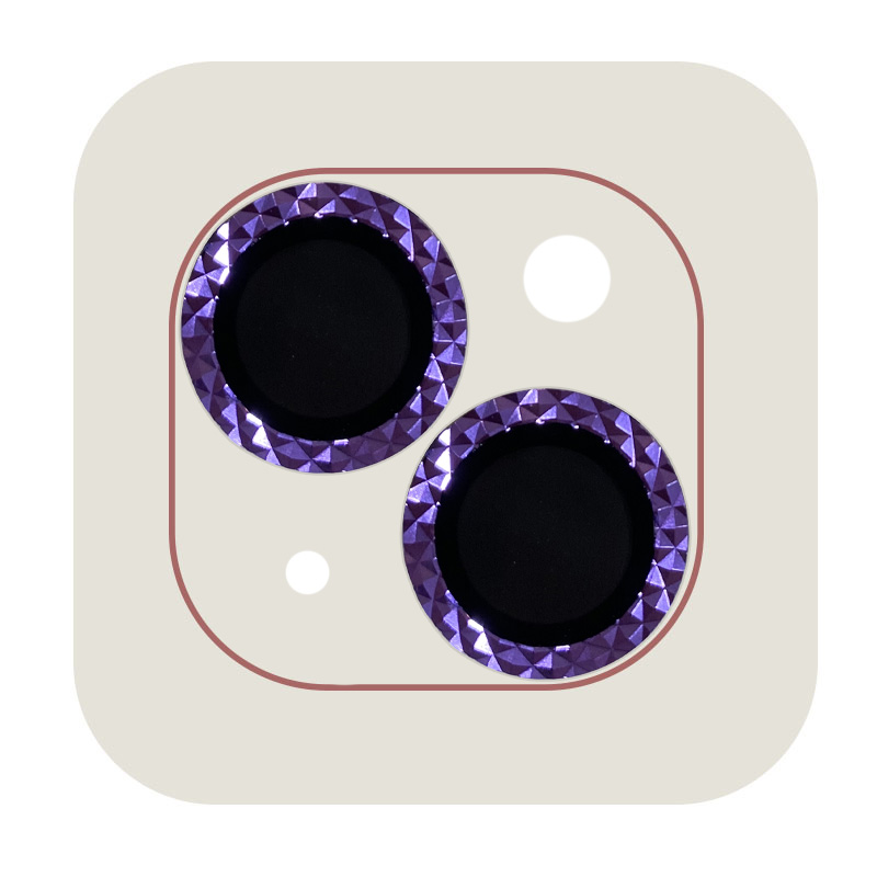 Захисне скло Metal Shine на камеру (в упак.) для Apple iPhone 14 (6.1") (Фіолетовий / Purple)