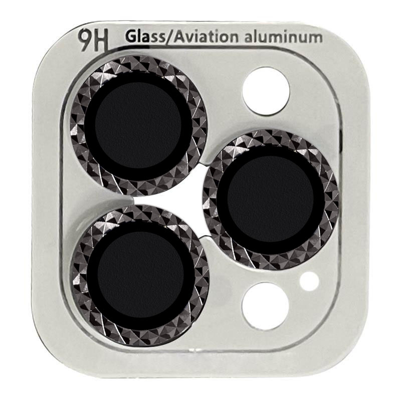 Защитное стекло Metal Shine на камеру (в упак.) для Apple iPhone 14 Pro (6.1") / 14 Pro Max (6.7") (Темно-Серый / Space Black)
