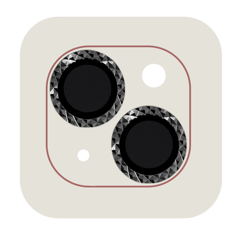 Захисне скло Metal Shine на камеру (в упак.) для Apple iPhone 15 (6.1") (Чорний / Midnight)