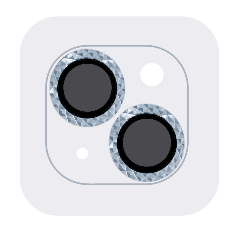 Захисне скло Metal Shine на камеру (в упак.) для Apple iPhone 15 (6.1") (Блакитний / Light Blue)