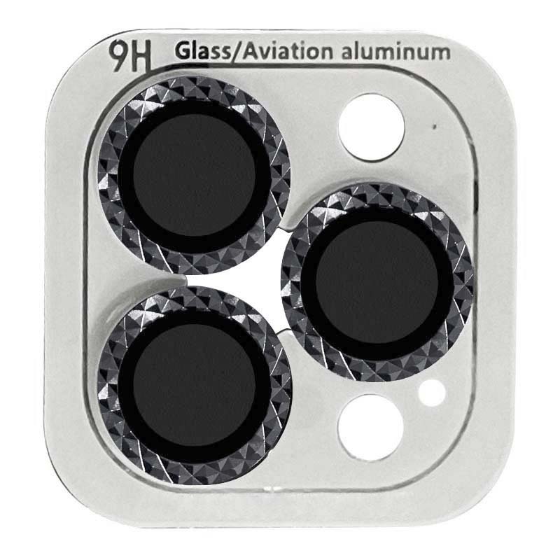 Защитное стекло Metal Shine на камеру (в упак.) для Apple iPhone 15 Pro (6.1") / 15 Pro Max (6.7") (Черный / Midnight)