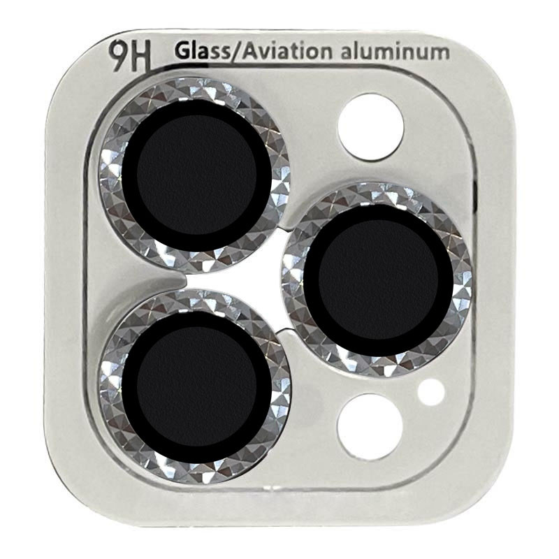 Защитное стекло Metal Shine на камеру (в упак.) для Apple iPhone 15 Pro (6.1") / 15 Pro Max (6.7") (Серебряный / Silver)
