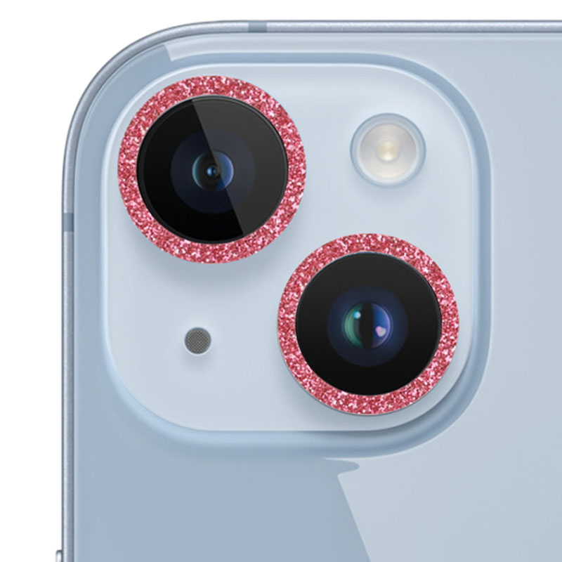 Захисне скло Metal Sparkles на камеру (в упак.) для Apple iPhone 15 (6.1") (Червоний / Red)