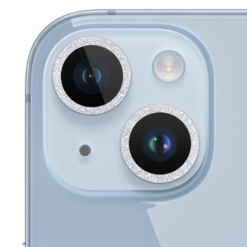 Захисне скло Metal Sparkles на камеру (в упак.) для Apple iPhone 15 (6.1") (Срібний / Silver)