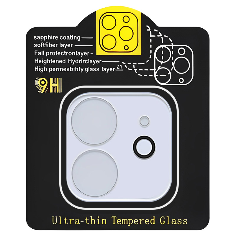 Защитное стекло на камеру Full Block (тех.пак) для Apple iPhone 12 (6.1") (Прозрачный)