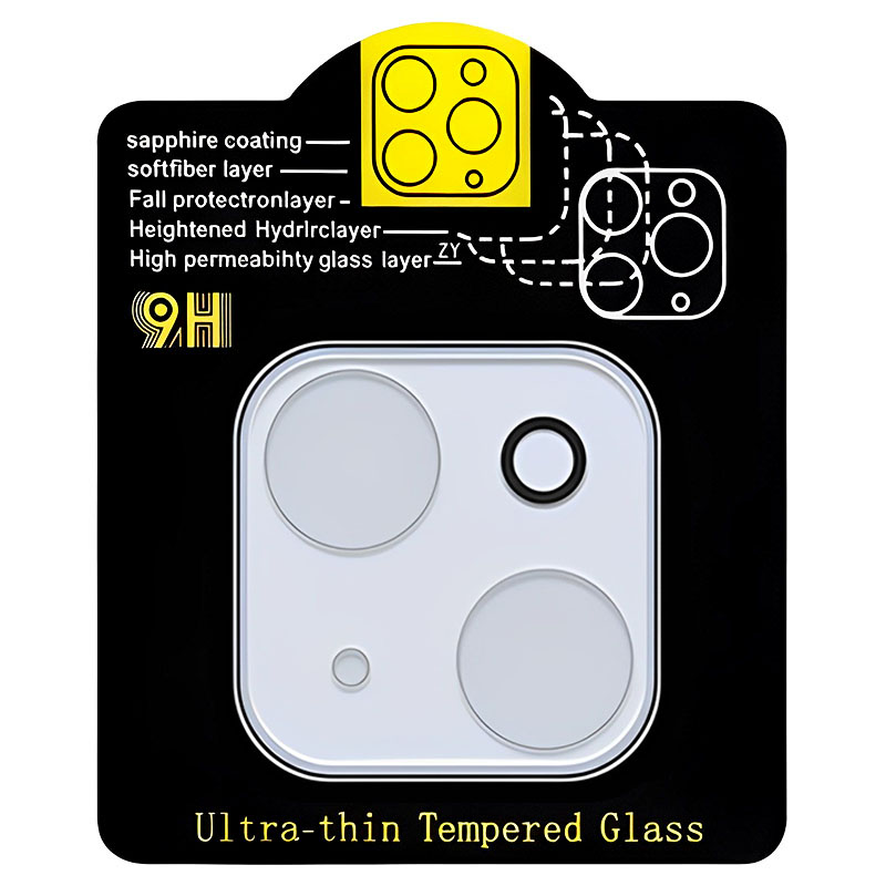 Захисне скло на камеру Full Block (тех.пак) для Apple iPhone 13 mini (5.4") (Прозорий)