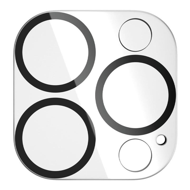 Захисне скло на камеру Full Block (в упак.) для Apple iPhone 15 Pro (6.1") (Прозорий з чорною окантовкою)