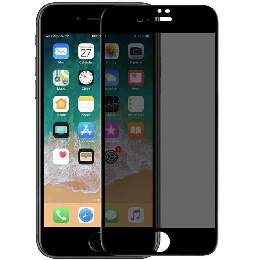 Защитное стекло Privacy 5D Matte (full glue) (тех.пак) для Apple iPhone 7 plus / 8 plus (5.5") (Черный)