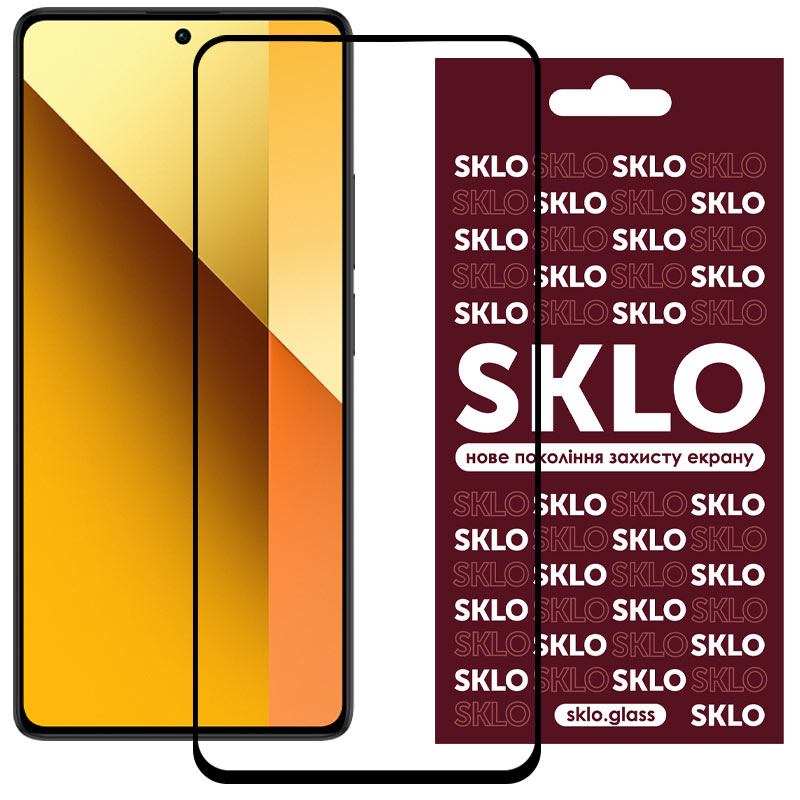 Защитное стекло SKLO 3D для Xiaomi Redmi Note 13 5G / 13 Pro 4G/5G /Poco M6 Pro 4G/ F6 Pro (Черный)