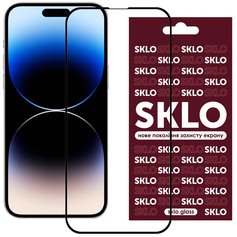 Захисне скло SKLO 3D (full glue) для Apple iPhone 15 Pro Max (6.7") (Чорний)