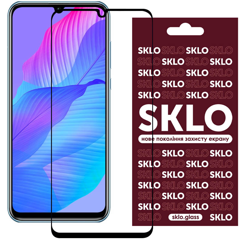 Защитное стекло SKLO 3D (full glue) для Huawei P Smart S (Черный)